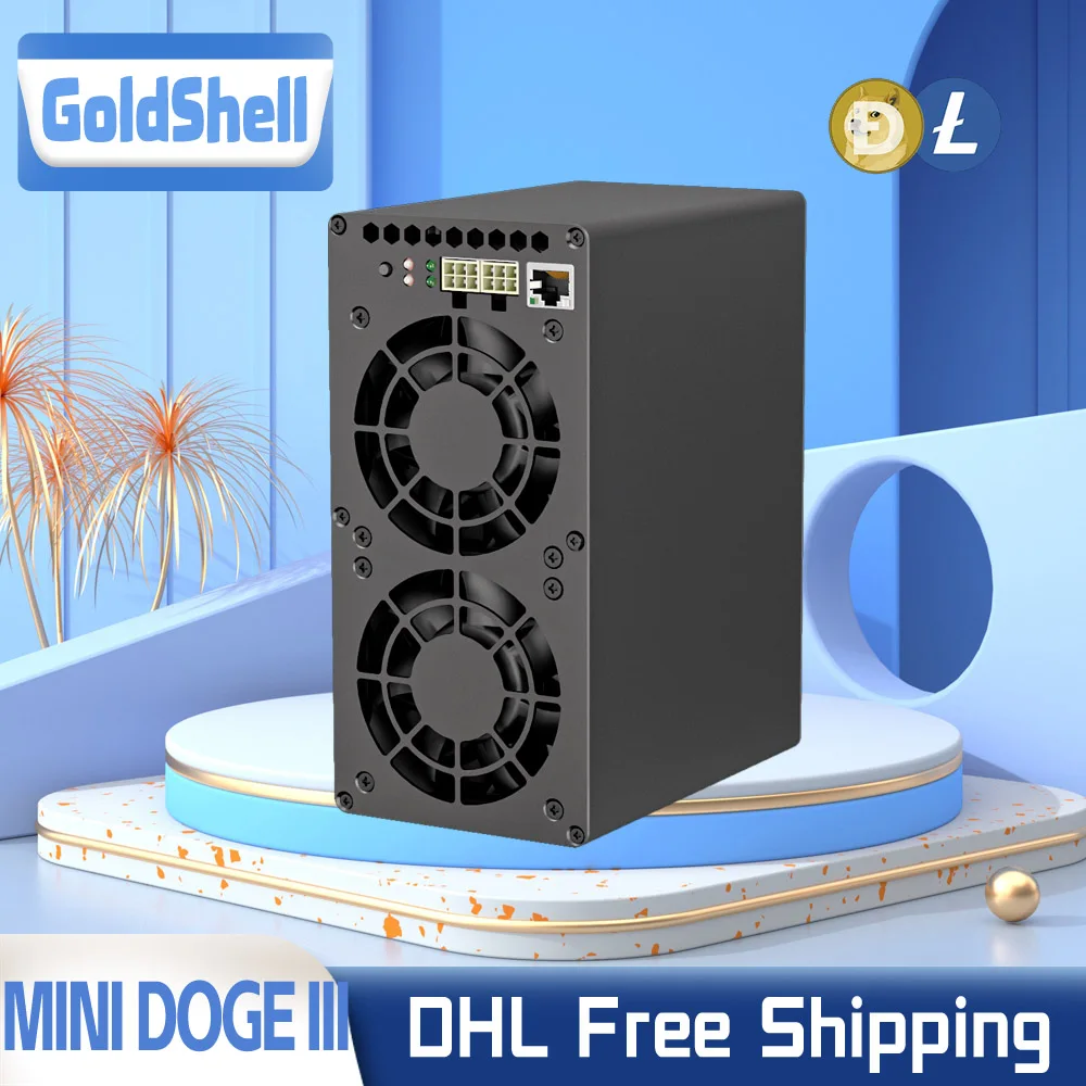 Goldshell MINI DOGE 3 Doge Coin Litcoin Mining Asic Miner MINI DOGE III Crypto Hardware Quiet Home Mining DHL Free Shipping