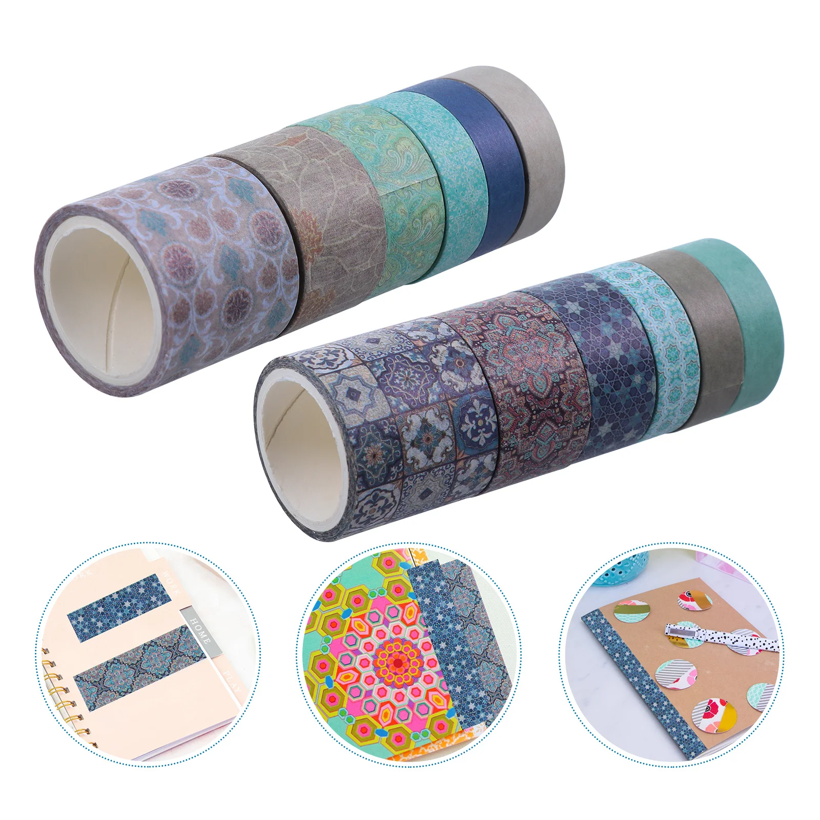 

12Pcs Retro Washi Tape Crafting Set Easy Stick Decorative Tape for Scrapbook Diary DIY Notebook DIY Washi Tapes