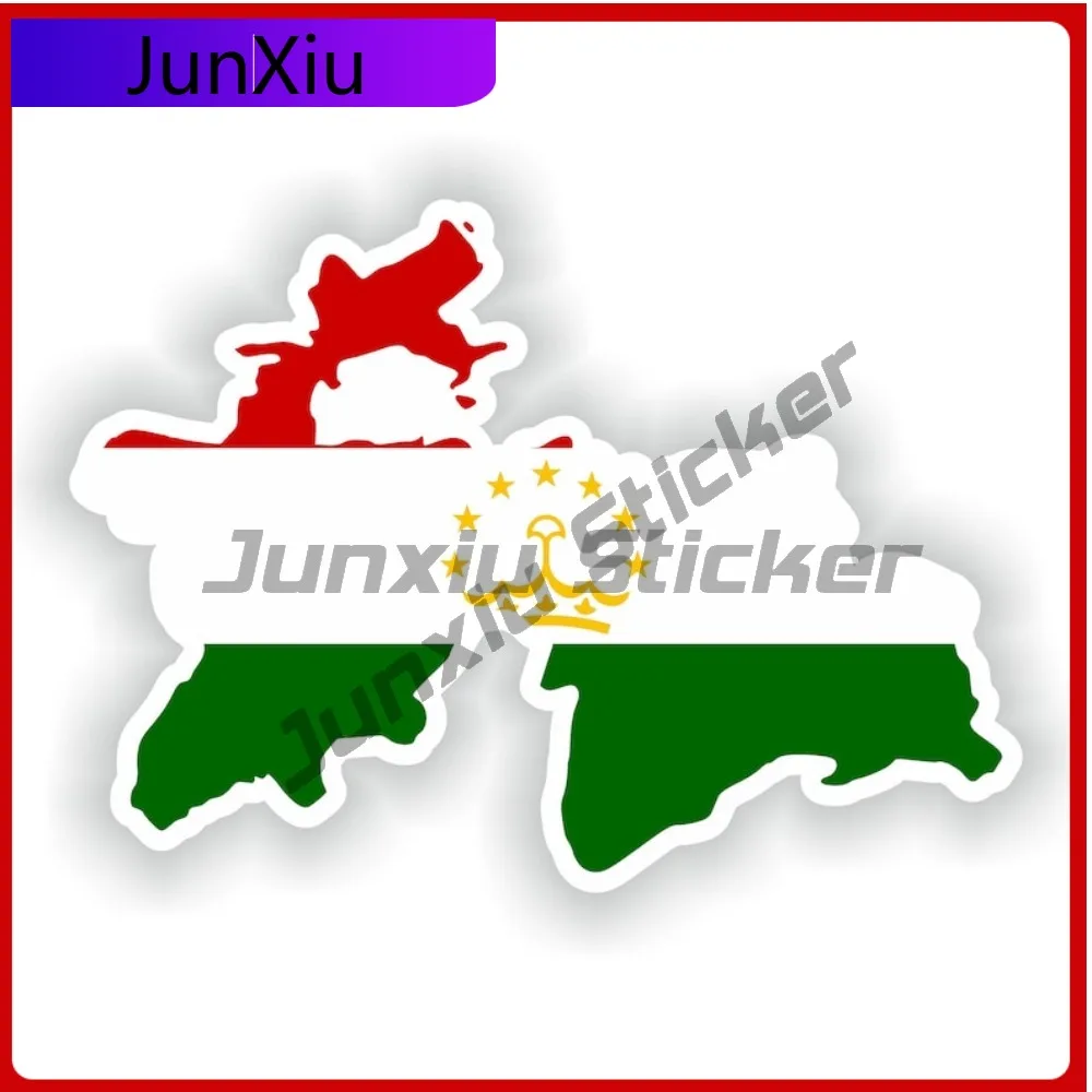 

Tajikistan National Flag And Emblem Map Shape Stickers Scratch Cover Sticker For Car Decoration Rv Stickers Custom Vehicle Decal
