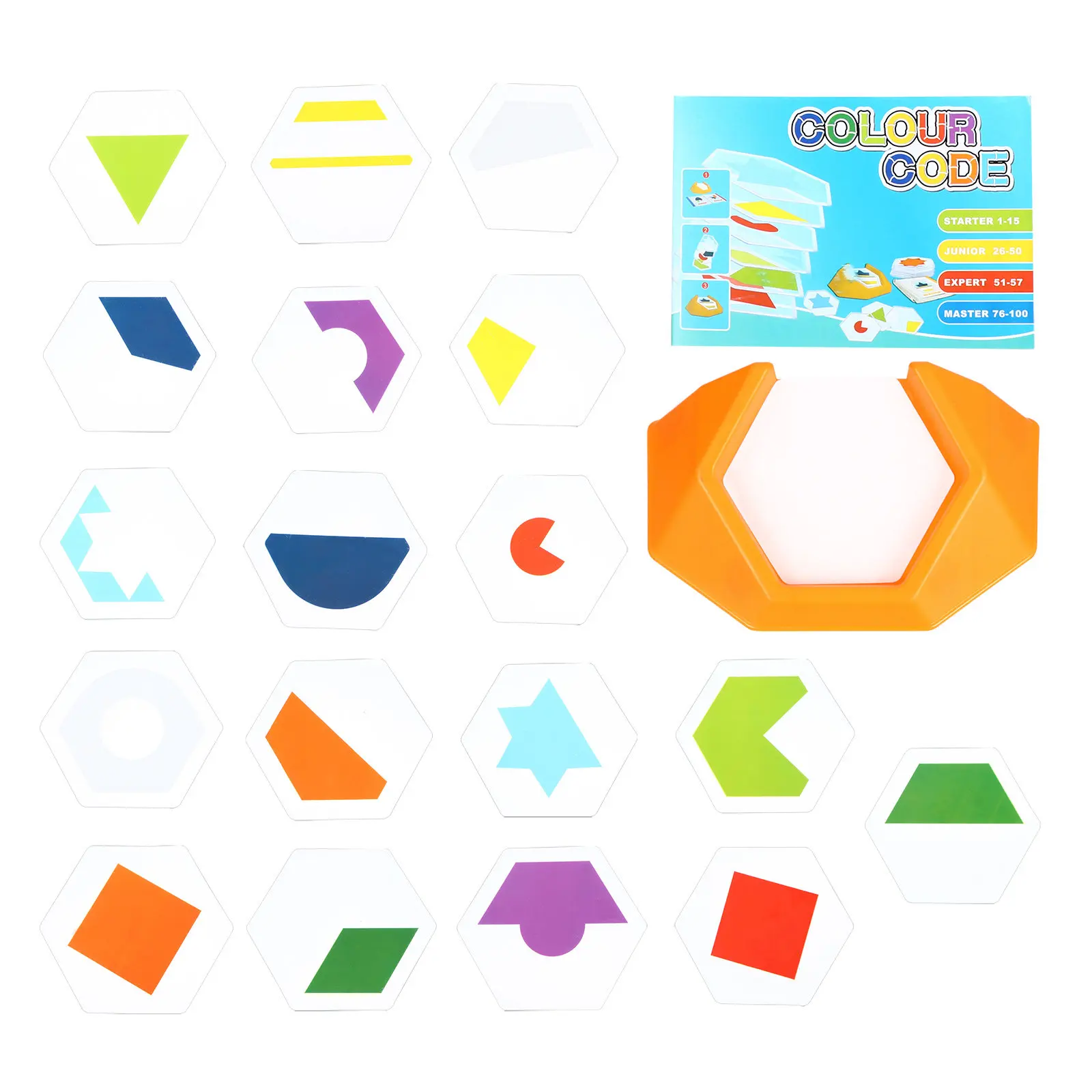 

Geometric Shape Puzzle Set 1 Box Color Educational Game 100 Challenges 4 Difficulty Levels Early Learning Kid