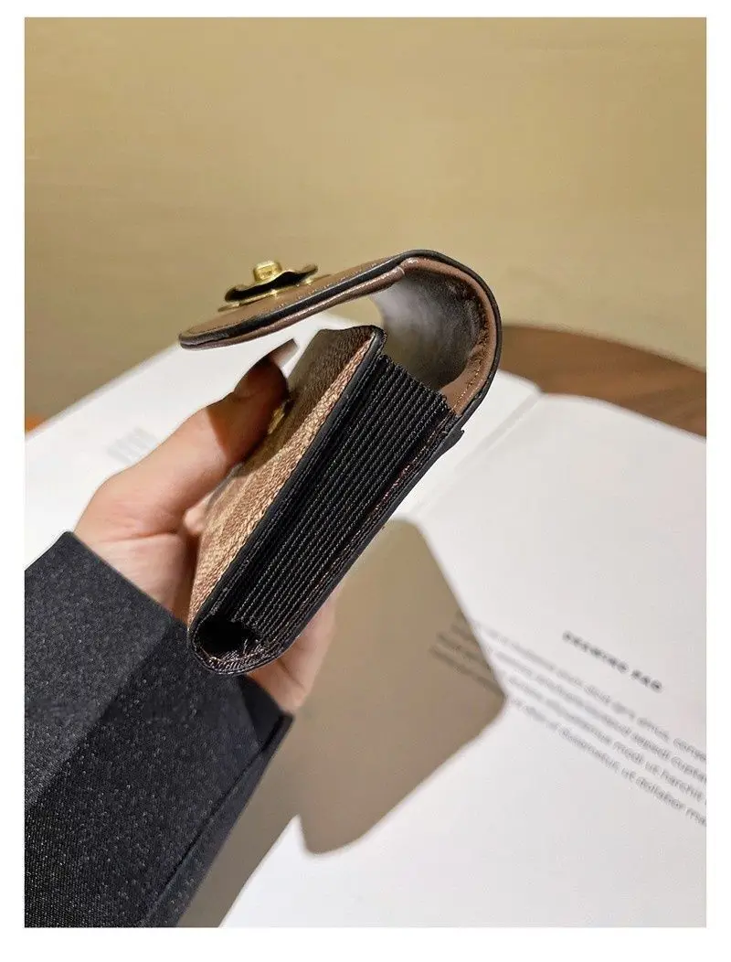 High End Camellia Organ Card Bag Exquisite Zero Wallet Multi Slot Light Luxury Retro Fashion Multi Functional Storage Wallet