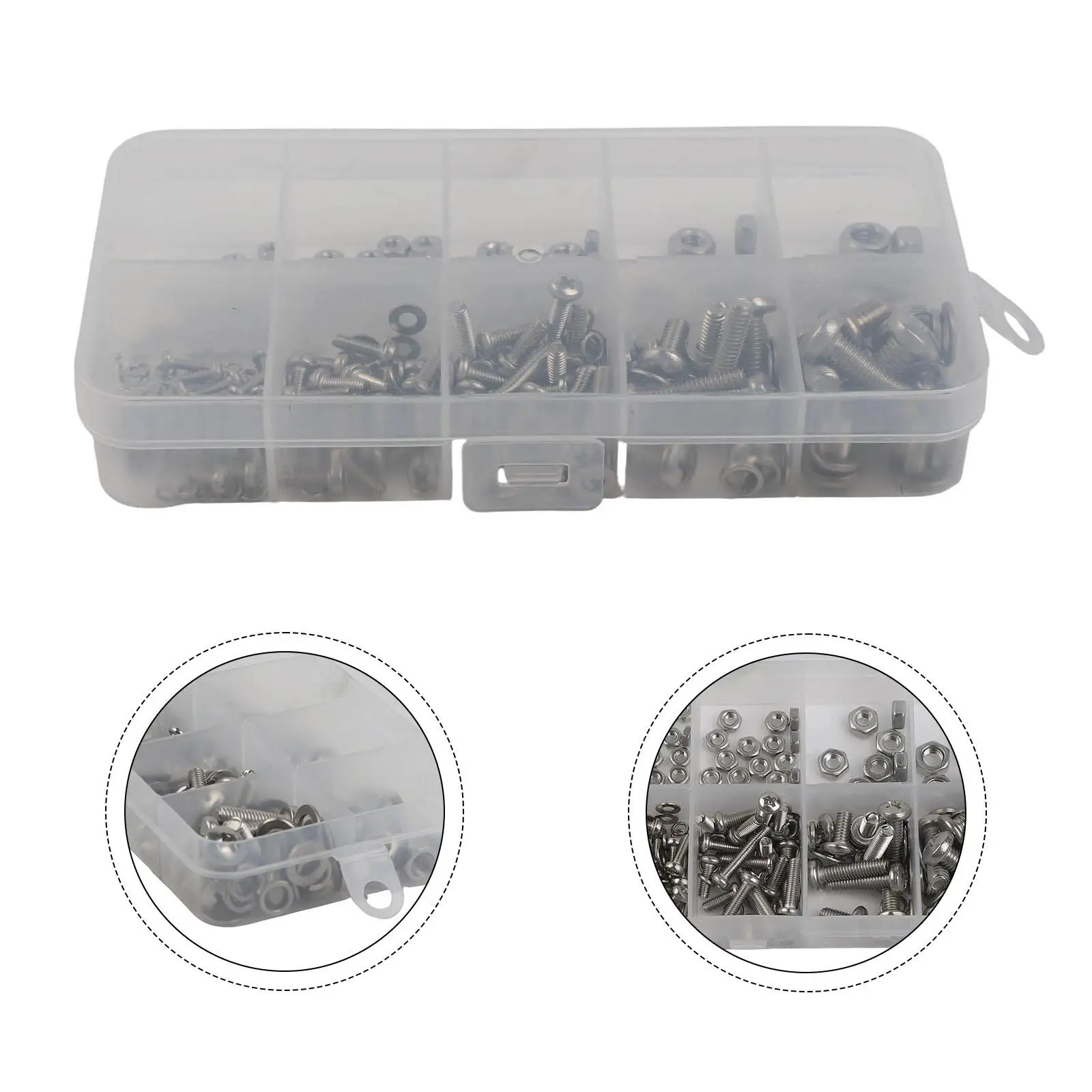 320Pcs Stainless Steel Screws Nuts Bolts Assortment Kit for Home and Automotive Use with 2mm 2 5mm 3mm 4mm 5mm Sizes