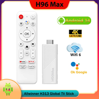 H96 MAX Android TV Stick Allwinner H313 TV Stick with 2.4G&5G Wifi6 2GB 16GB 4K 3D HDR Voice Assistant Media Player TV Stick