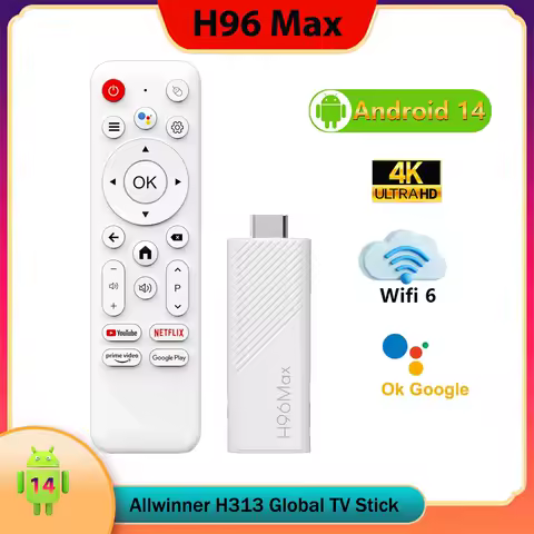 H96 MAX Android TV Stick Allwinner H313 TV Stick with 2.4G&amp;5G Wifi6 2GB 16GB 4K 3D HDR Voice Assistant Media Player TV Stick