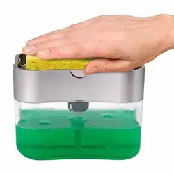 Nuova scatola dispenser di sapone per bagno e cucina, porta spugna per lavare, lavare i piatti con panno e dispenser di sapone per spazzolare