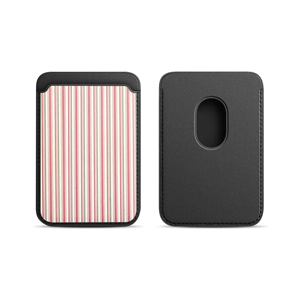 Gestreifter Leder-Kartenhalter für Magnetische Hüllen, Geeignet für alle iPhones mit Magsafe-Kartenfach – Detail 9