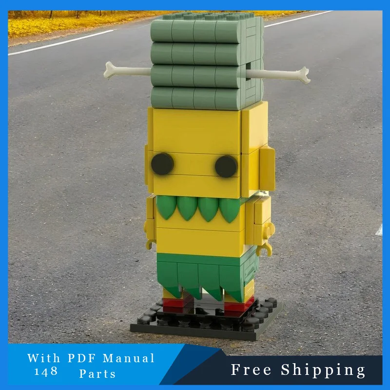 

148 Parts MOC Yellow Brickheadz Model Birthday Gift Ideas Building Blocks For Kids And Creative Educational Fine Birthday Gifts