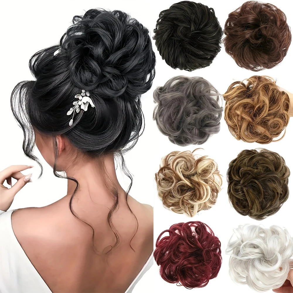 

Messy Hair Bun Extensions for Women, Claw Clip Messy Bun Hair Pieces Blonde Highlights Messy Bun Hair Extension for Girls