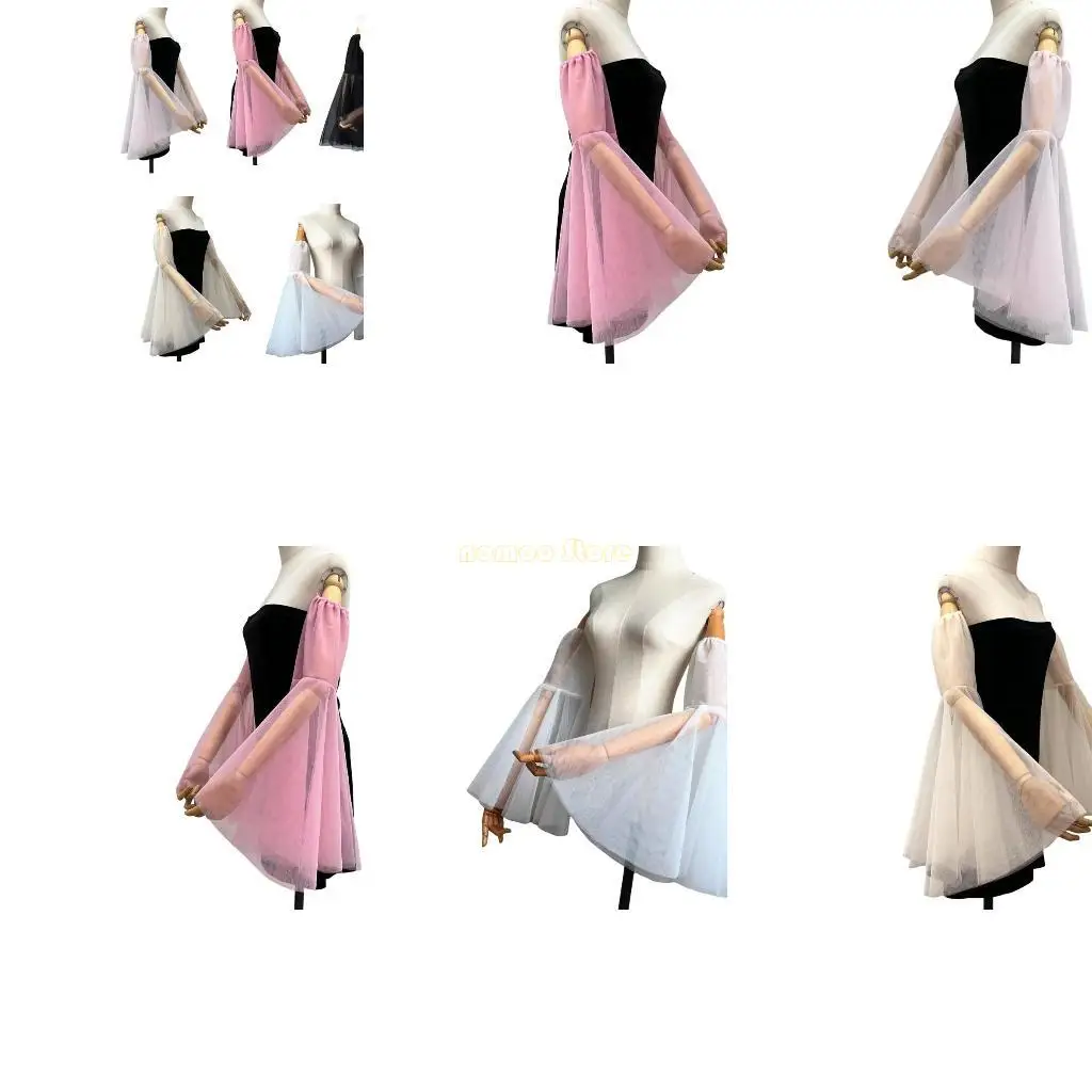 

31BF Stylish Flared Arm Sleeves Arm Accessories for Women Bride Special Occasion and Wedding Gowns Armcovers for Night Event