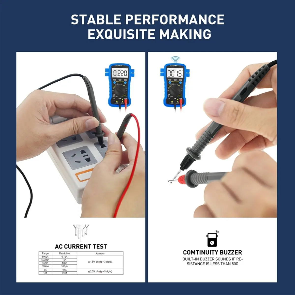 【ELEVATE LIFE】-39C Digital Multimeter- 6000 Counts TRMS Auto Ranging Voltmeter for Voltage,Ohm,Capacitance and Temperature