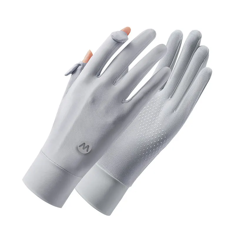 Lady Sunscreen Ice Silk Gloves Female Summer Sun Protection Gloves Fashion Cycling Driving Running Mittens Thin Anti-UV Gloves