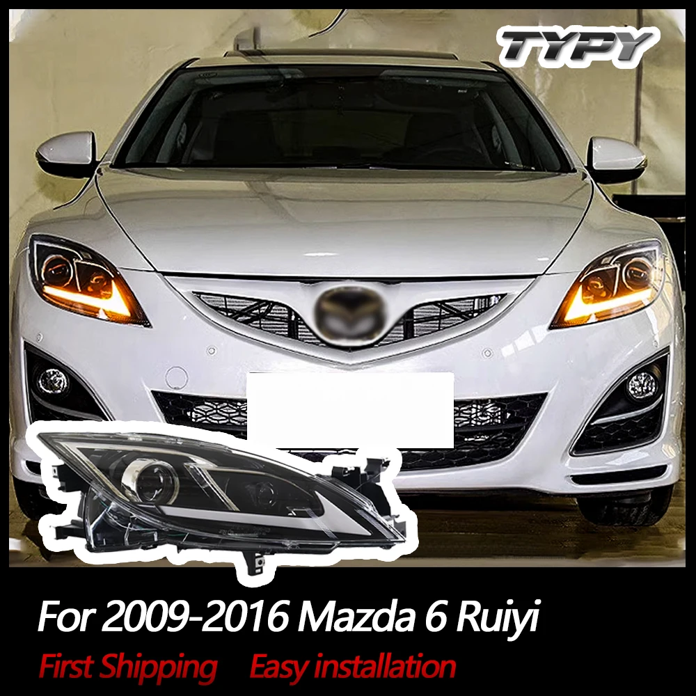 Car Lights For Mazda 6 Ruiyi Headlight 2009-2016 LED Projetor head Lamp Daytime Running Light Automotive Accessories