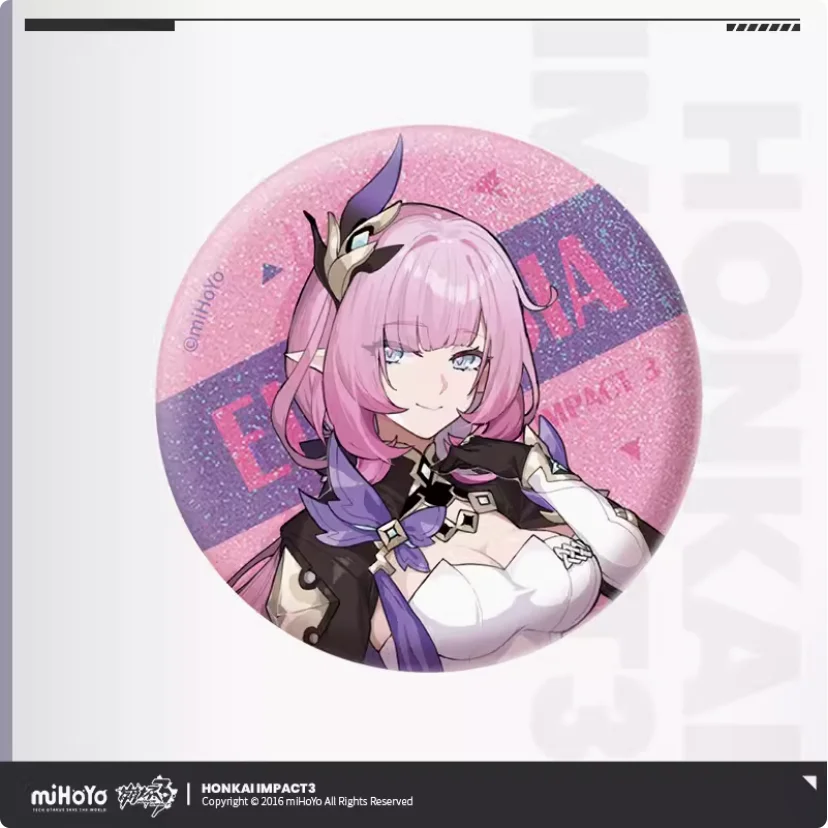 2024 Anime Honkai Impact 3 Elysian Realm Metal Badge Elysia Kiana Mei 15 Style Mystery Box Single Draw Baji Brooch Button Gift