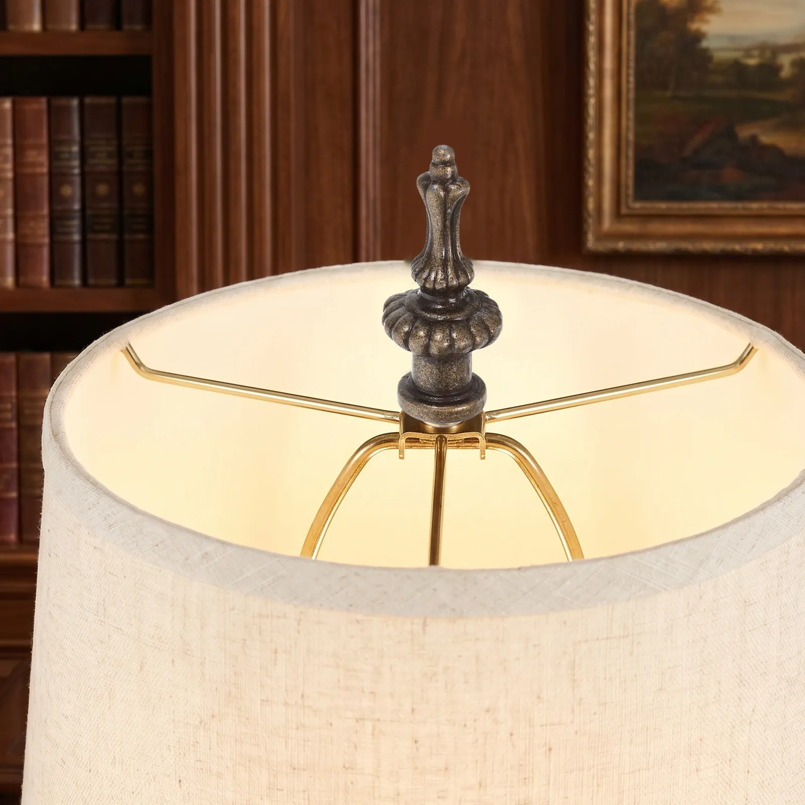 4Pcs Lamp Finial Cap Knobs Vintage Copper Lampshade Attachment Replacement for Table Floor Ceiling Light Fixture Repair
