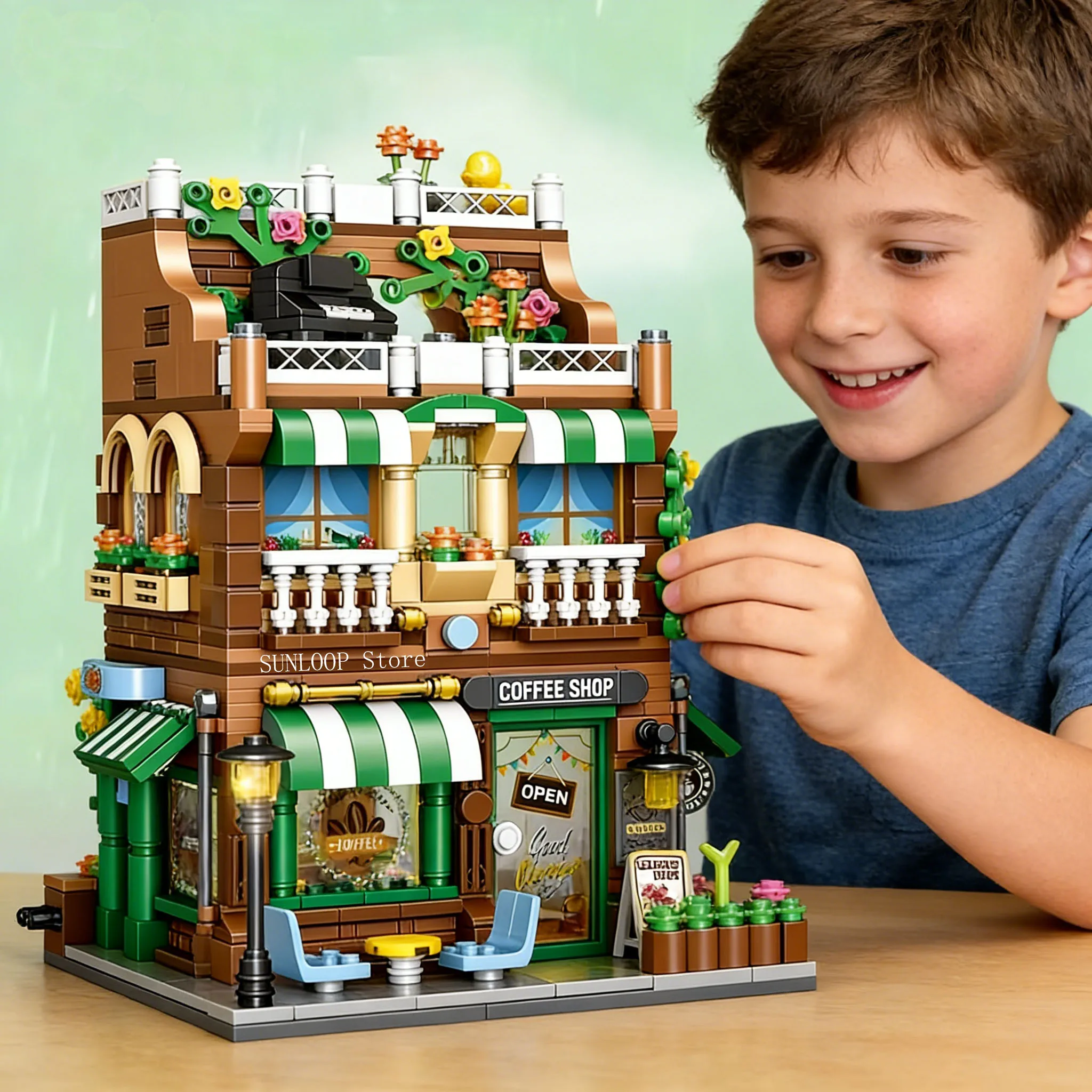 

City Shop Street View Building Blocks Kit Brick Mini Blocks Construction Toys Architecture House Store Model Idea Gifts