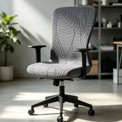 1Pc Jacquard Stretch Office Chair Slipcover Anti Stain Rotating Lift Seat Cover With Armrest Home Study Hotel Protective Cover
