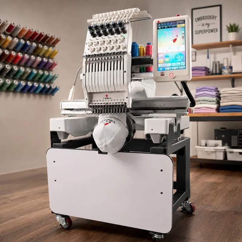 Embroidery Machine Three Head Computerized 15 Needle Customized for Clothing Hat and Flat Fabric Equipment