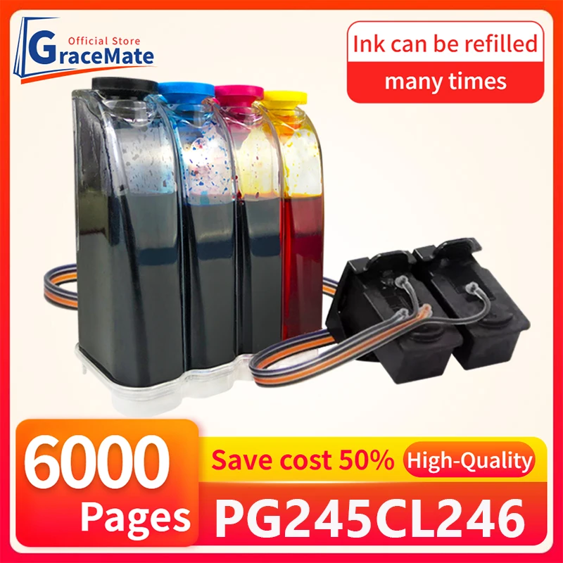 

PG245 CL246 Ciss Ink Tank Kit Replacement for Canon Pg245 Cl246 Ink Cartridge for Canon Pixma IP2820 MX492 MG2924 MX492 MG2520