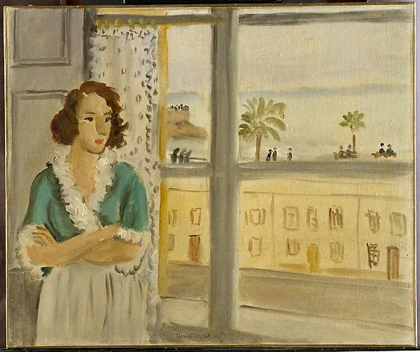 100% handmade Abstract Flower  famous oil painting on canvas wall art,Girl by a Window 1921 by Henri Matisse,Free Ship