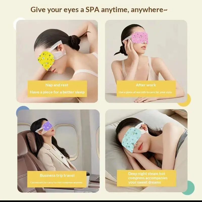 Disposable Steam Eye Mask Chamomile Scented Warm Massage 15 Pcs Relieve Eye Fatigue Anti Dark Circle for Night Sleep Relax