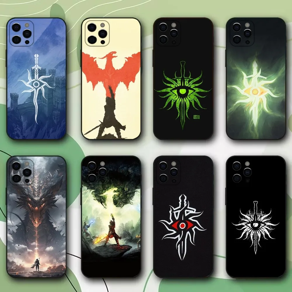 Coque de téléphone Dragon A-Age Inquisition Game, étui souple noir pour Apple iPhone 15,14,13,12,11,Pro,X,XS,Max, Poly, Plus,Mini