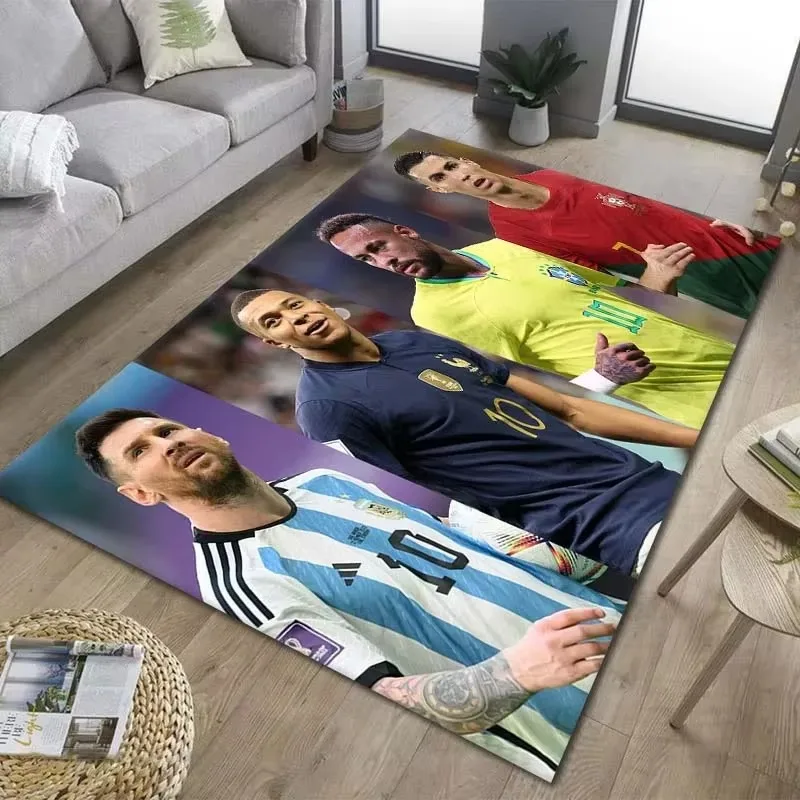 Ronaldo, Messi, Mbappe, Neymar Doormat for Entrance Livingroom Bedroom Carpet Bathroom Mat Balcony Floor Mats Kitchen Decoration