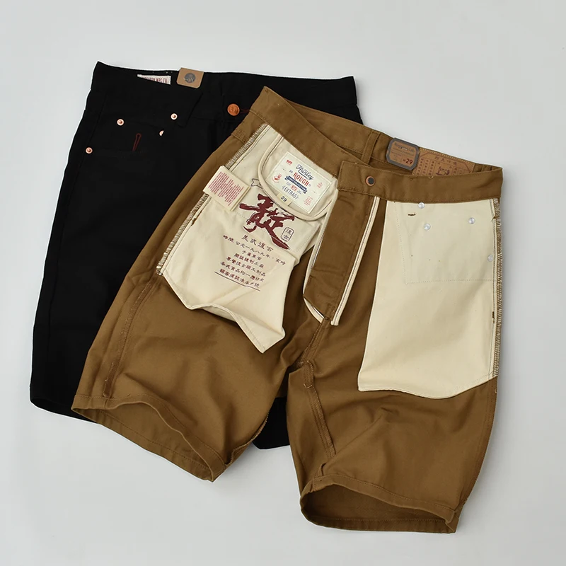 

Шорты из 100% хлопка в японском винтажном стиле — летние повседневные мужские шорты-чиносы с 5 карманами, облегающие и тяжелые шорты