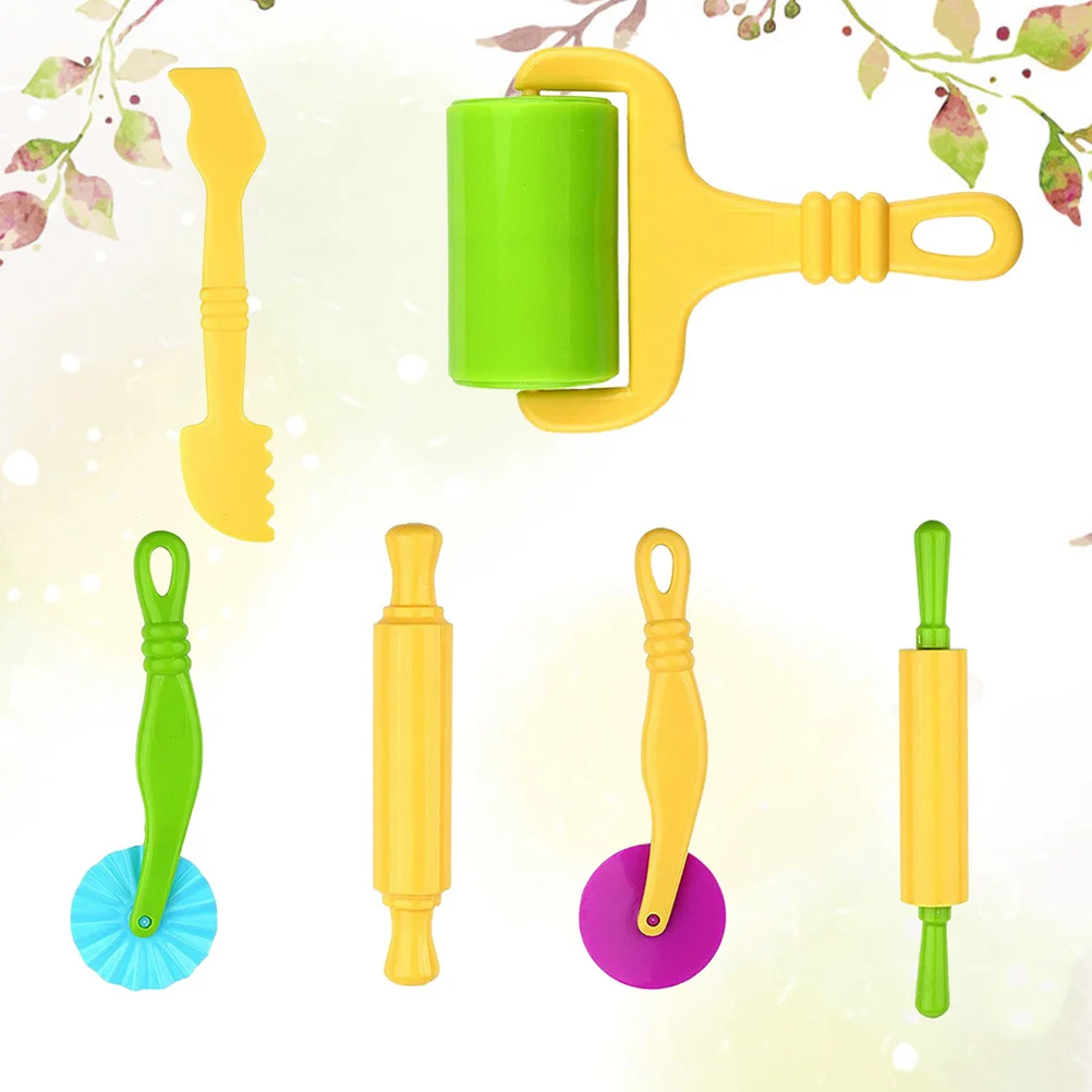 6 قطعة متعددة الوظائف لتقوم بها بنفسك يده الأسطوانة الطين شوبك للأطفال أداة العجين البلاستيسين النمذجة مجموعة التعليمية الفن الحرفية ل #4