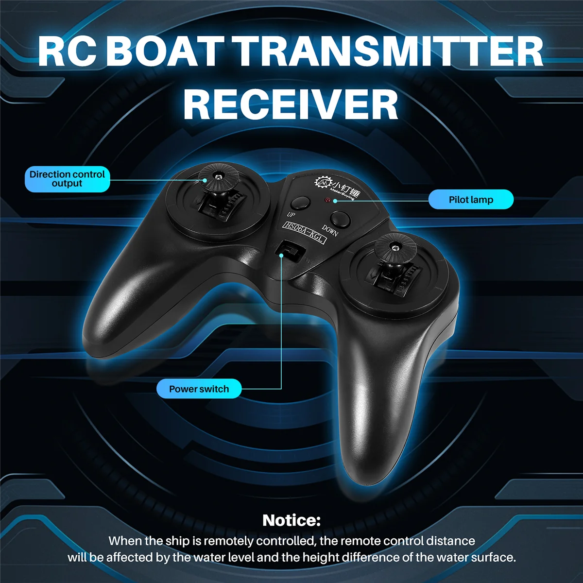 BAAA-6CH 2.4g controle remoto transmissor de potência receptor sistema rádio para diy barco rc carros 50m controle