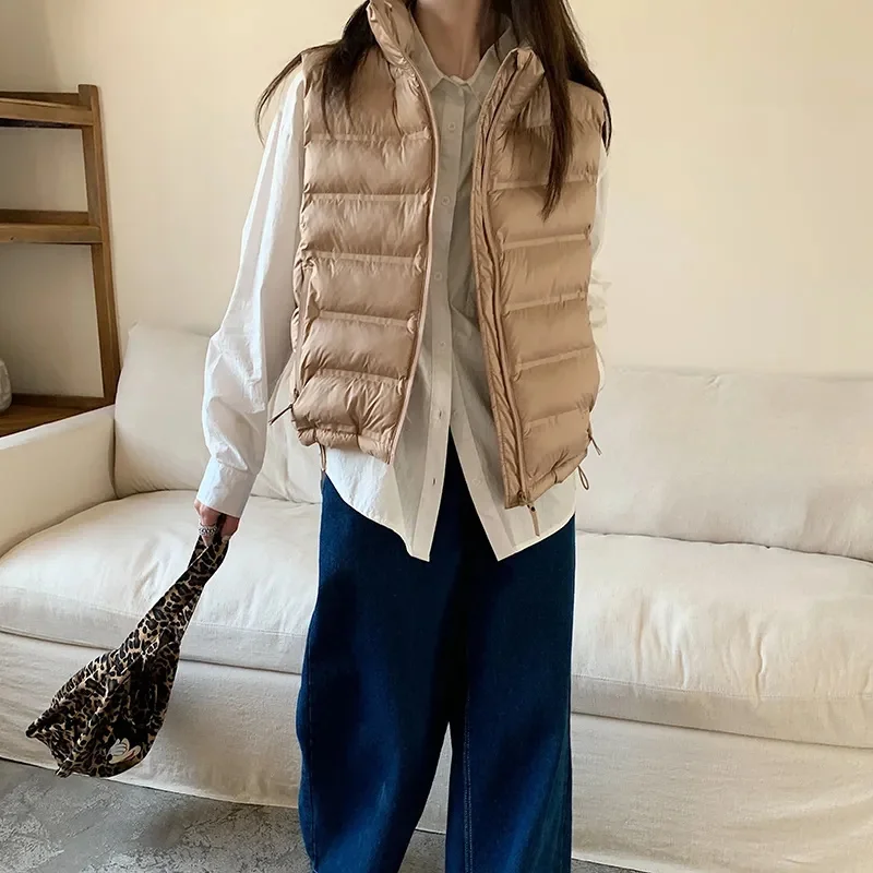 2025 New Puff Vest Women Winter Sleeveless Puffer Jacket Women Warm Cotton Jacket Vest Cardigan Korean Fashion Coats Clothing
