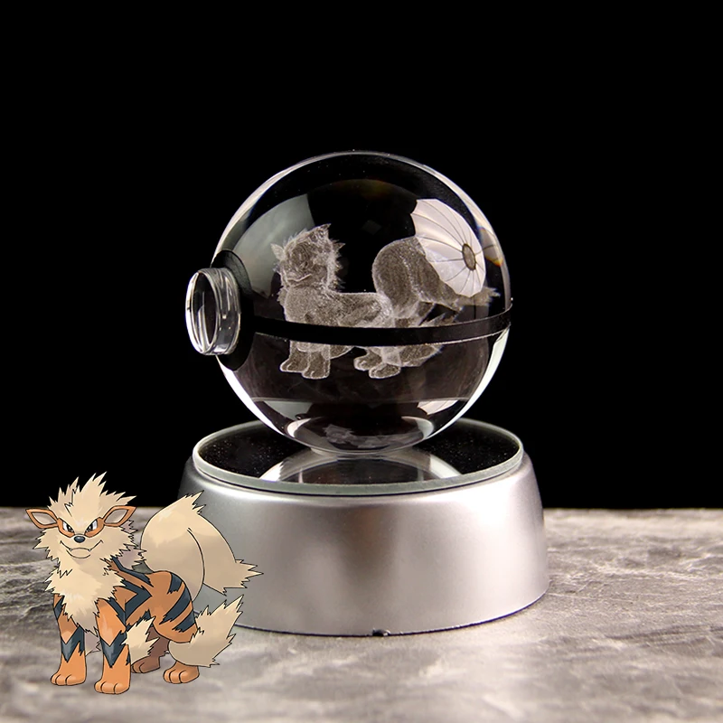 Pokemon Arcanin Crystal Ball Model Toys, 3D Laser Engraving, Handicrafts, Game Souvenir, Birthday Gifts for Children, 5cm