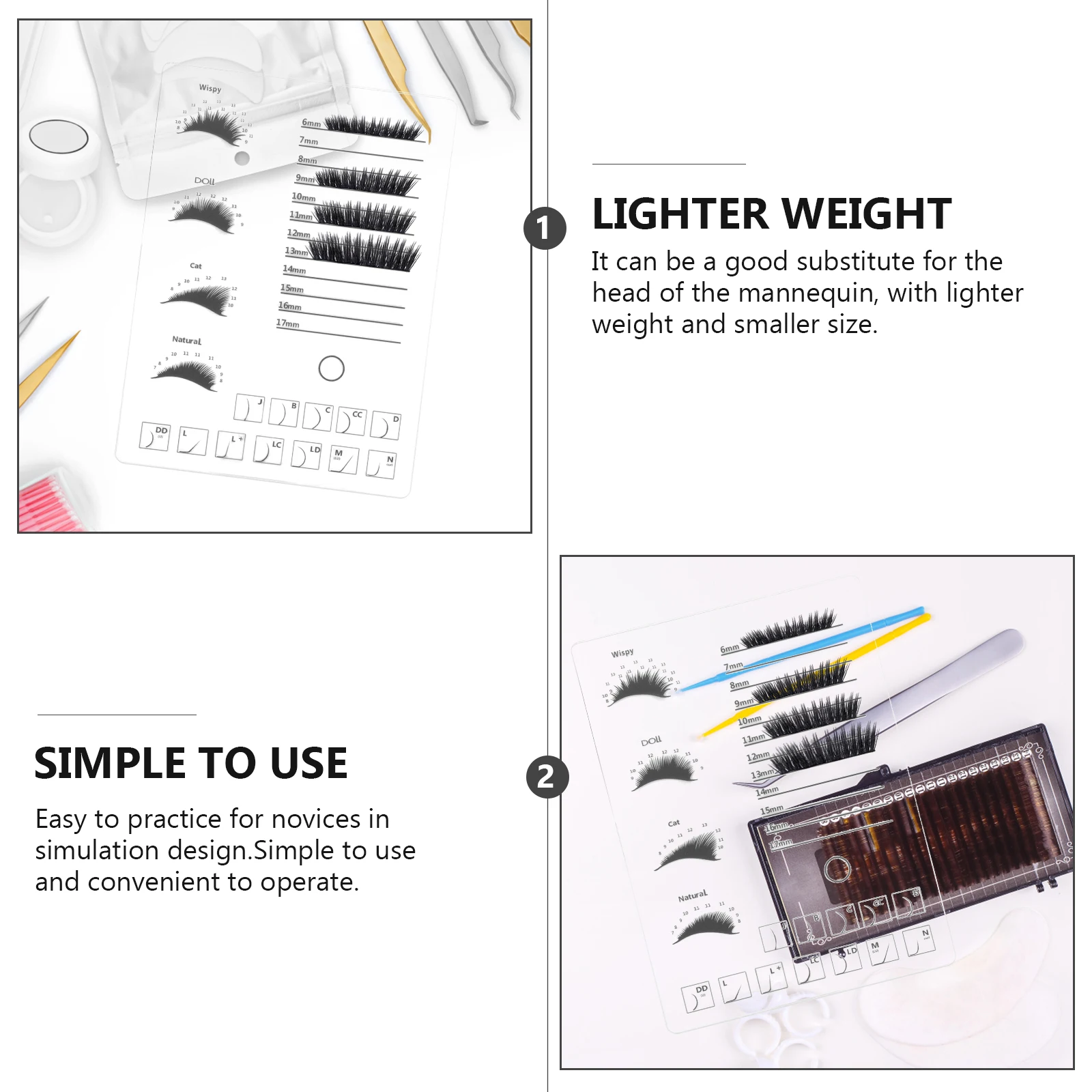 

Eyelash Display Board Extension Pallet Tool Extensions Fake Eyelashes Holder for Application Tools