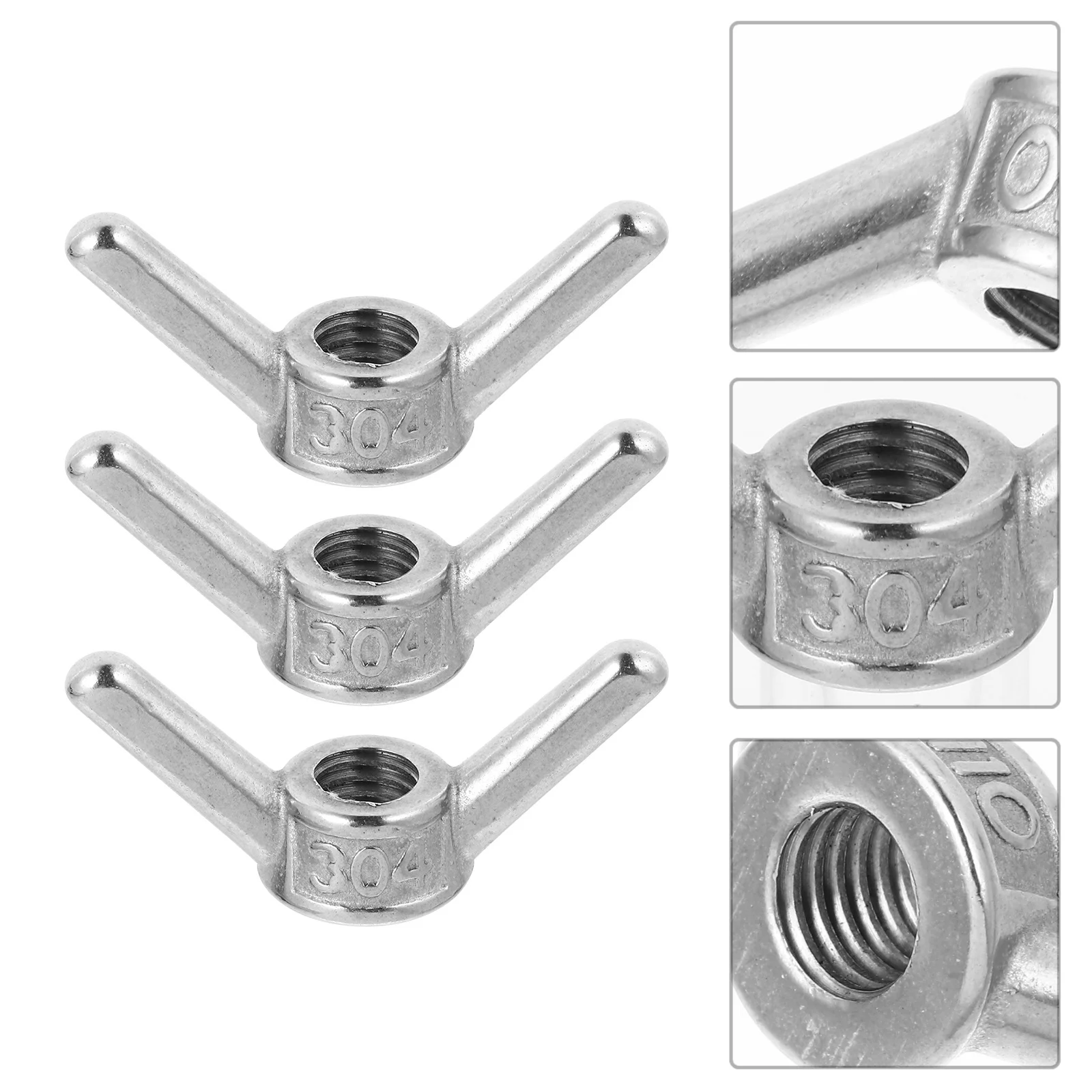 

3pcs M10 Nut Stainless Steel Hand Tightened Fasteners For Machine Anti Skid Nuts Hardware Furniture Butterflies Nuts