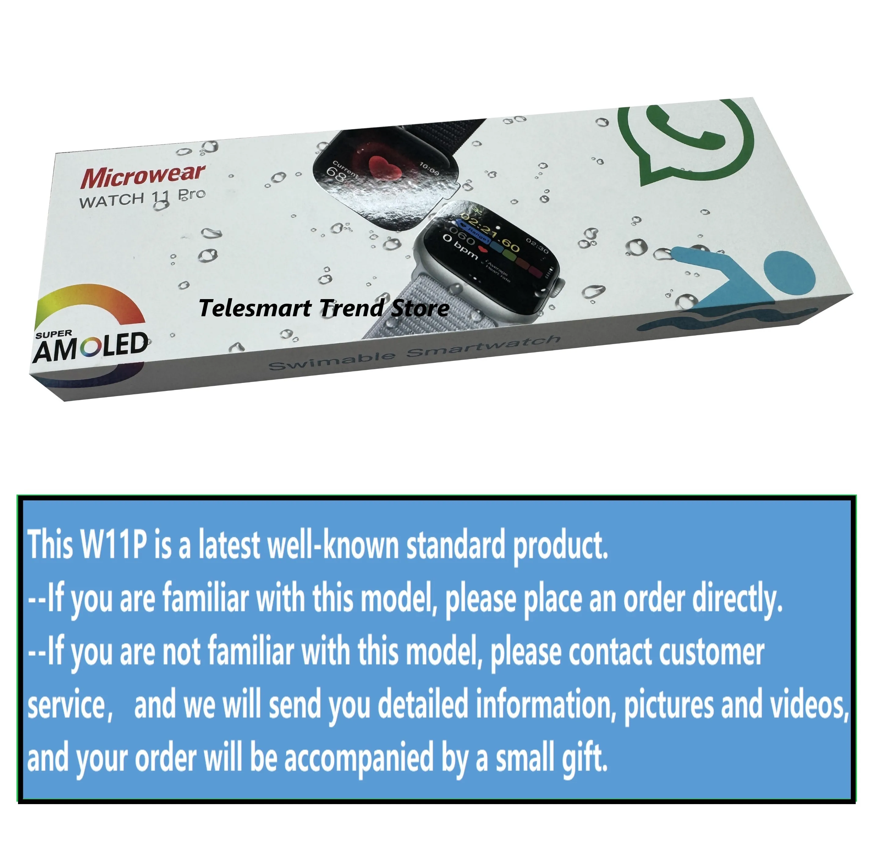 

Защита от плавания W11P Smartwtch Reloj Intelligent W11pro Обновление смарт-часов от W10 Pro