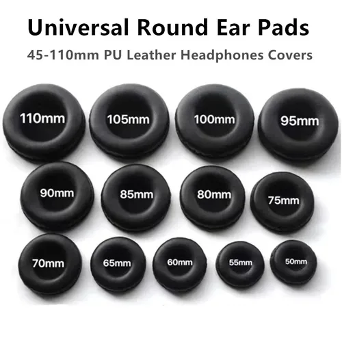 Almohadillas universales de espuma para auriculares, almohadillas de repuesto de PU suave para auriculares Sony AKG Sennheiser ATH Philips, 2 uds.