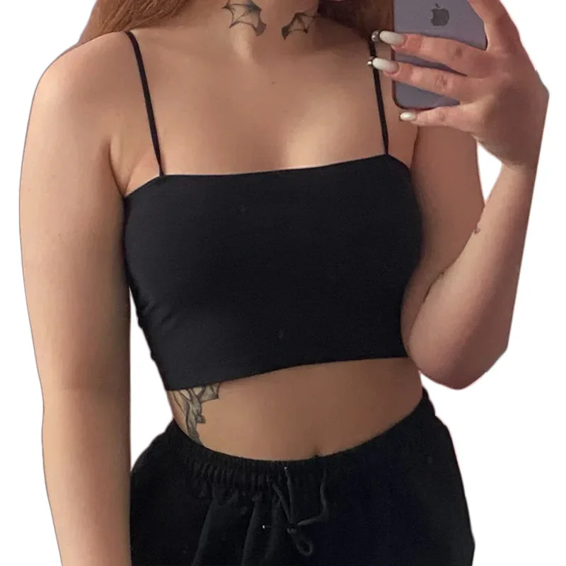 

Сексуальный однотонный женский жилет на бретелях, летняя верхняя одежда Ba, облегающий модный топ, качественный материал, дизайн Bal