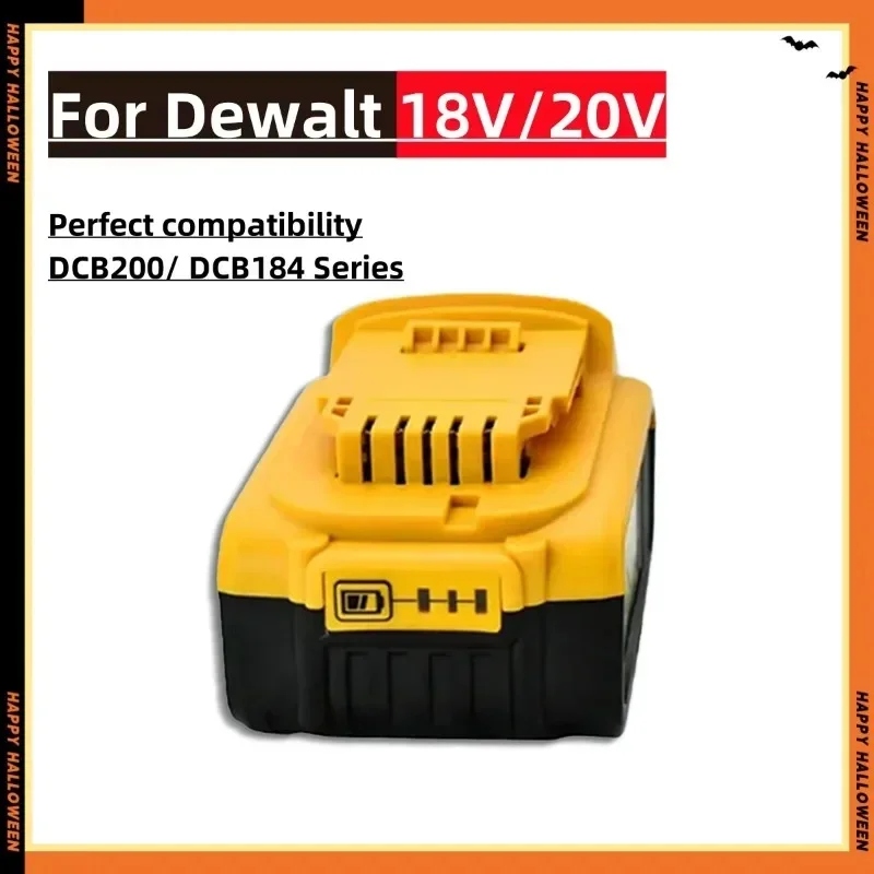 For Dewalt DCB200 DCB184 Series 18V/20V Rechargeable Power Tool Accessories Power Tools, Lithium Battery Replacement + Charger