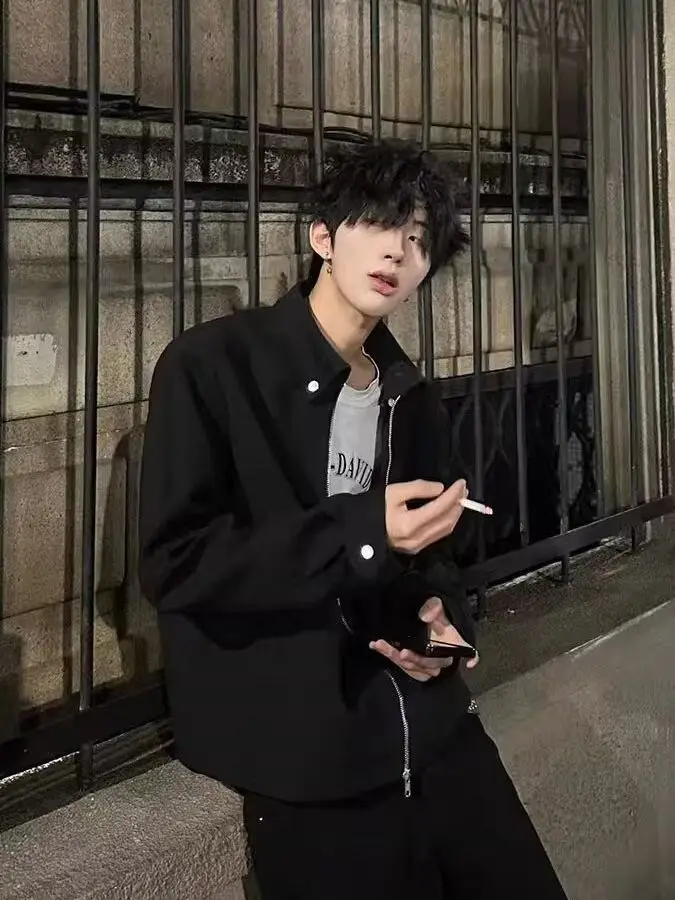 

Мужской модный новый свободный дизайн с застежкой-молнией American Sle Bla Jaet, крутой топ на осень-зиму, теплый повседневный модный топ