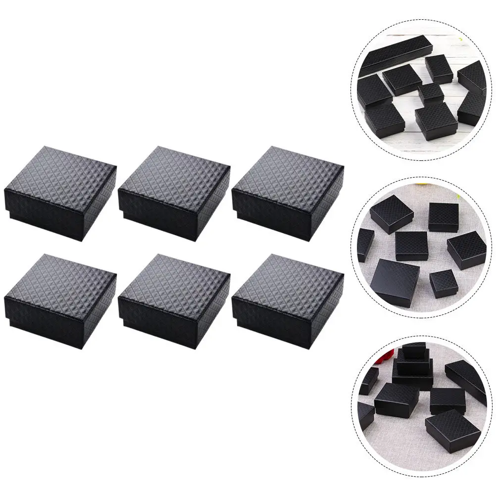 6Pcs Empty Small Jewelry Gift Boxes Earrings Display Box For Home Jewelry Storage Packaging Proposal Sponge Liner