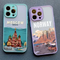 London Paris New York Scenery Building custodia per telefono per iPhone 13 12 Pro Max Mini 15 11 Pro Max XS X XR 14 7 8 Plus Cover posteriore SE2