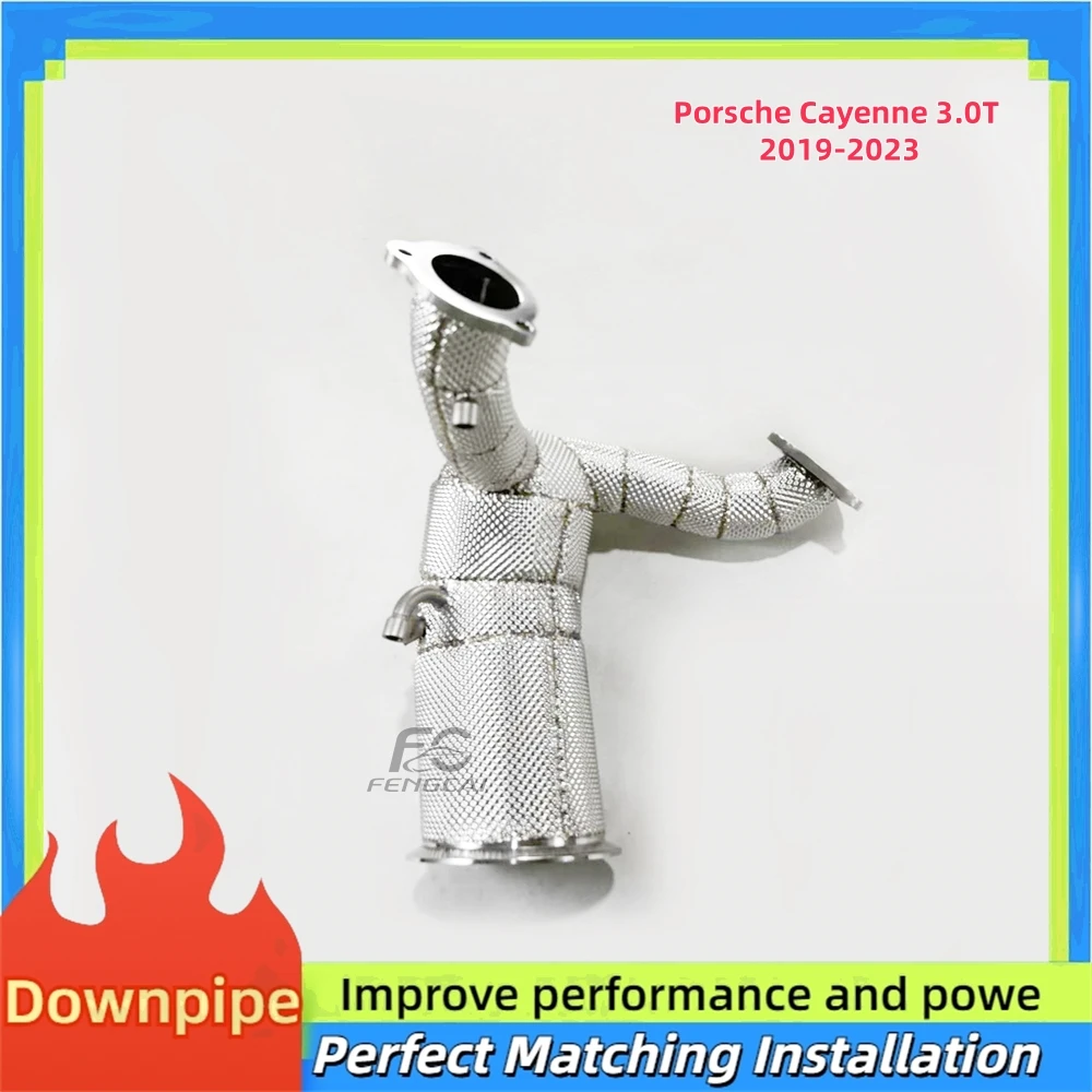 

High Flow Racing Performance Exhaust Downspout for Porsche Cayenne 3.0T 2019-2023 Stainless Insulated Without Engine Failure