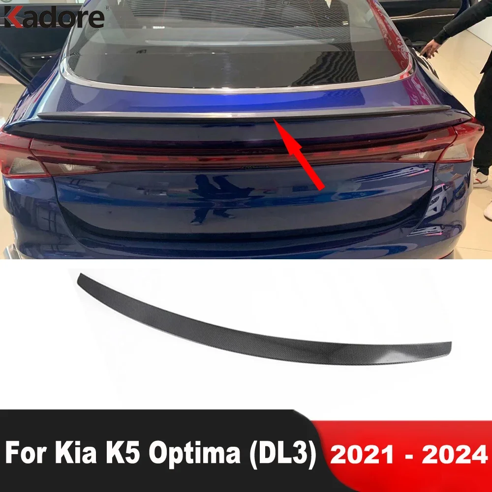 

Задний спойлер из углеродного волокна для Kia Optima K5 2021 2022 2023 2024 крышка багажника отделка задняя дверь полоса заднего крыла автомобильные аксессуары