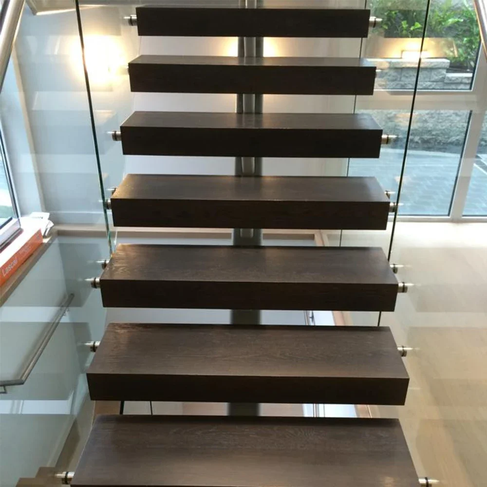 Safe Factory Price Customized Single Stringer Staircase Stairs High Quality Square Frame Tread Straight Staircases For Homes
