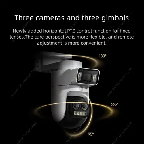 Imagen 2 del producto XIAOMI Nueva cámara inteligente para exteriores 4 Pro Triple cámara Zoom Edition, 360 °   5MP 3K, zoom híbrido 9x, IP66, versión china con adaptador