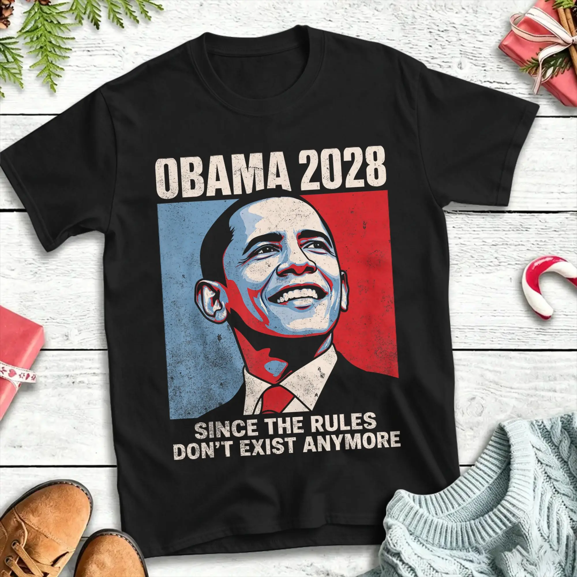 Obama 2028 Since Rules Dont Exist Anymore Cotton T-Shirt For Male Summer Hipster Tee Shirt Big Size Hot Sale Clothing