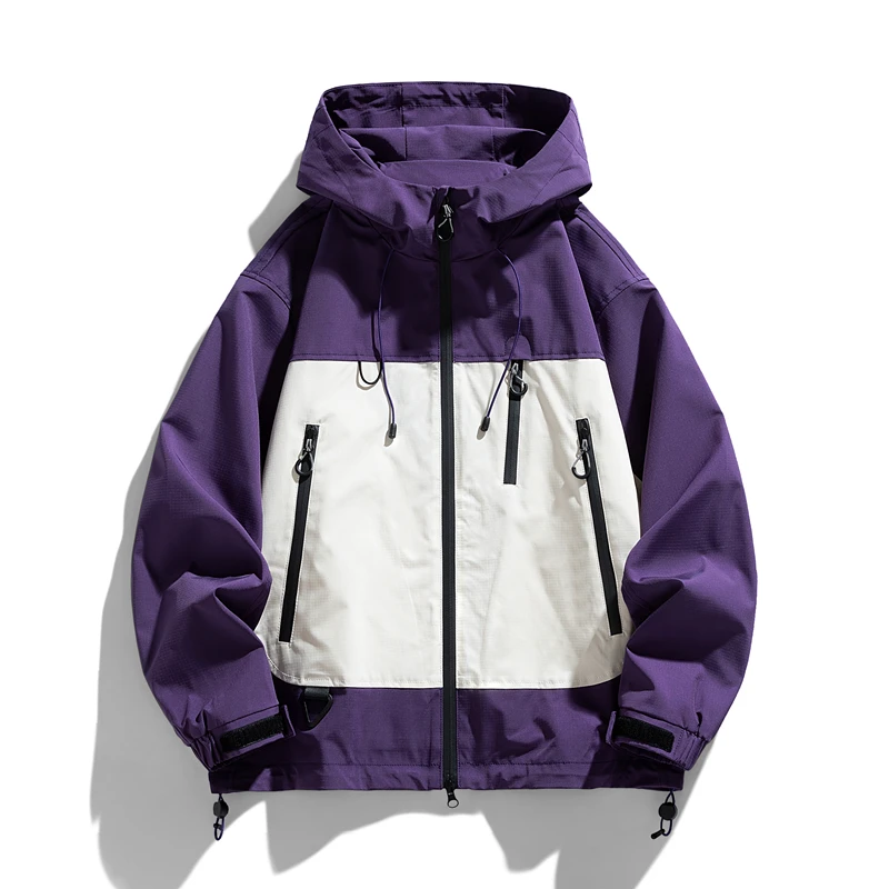 

Куртка унисекс, водонепроницаемая, ветрозащитная, на открытом воздухе, на молнии спереди, с капюшоном, регулируемыми манжетами, с несколькими карманами, легкое повседневное пальто для пар ﻿ ﻿