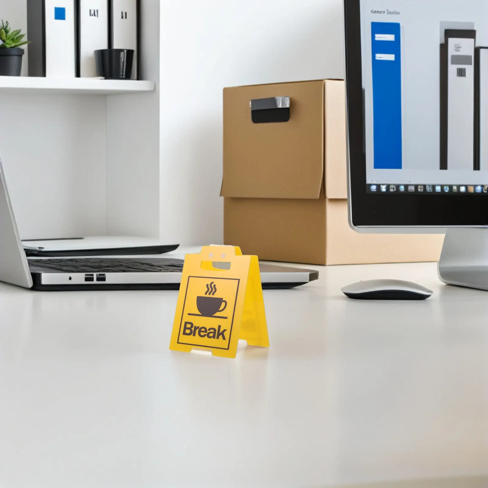 Break Desk Sign Office Acrylic Yellow Caution Do Not Disturb Tabletop Status Sign Work Cubicle Retail Counter Reception Front