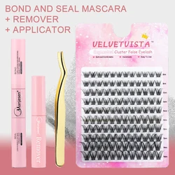 Set trucco fai da te 120 mazzi Lash Bond e Seal applicatore per la rimozione della colla per ciglia Lash Clusters extension ciglia Kit completo