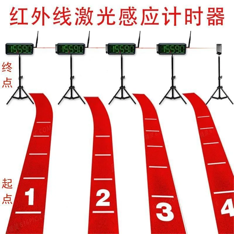Infrared laser timer, turn-back running, snake , track and field sprinting, multi-function automatic induction timing wit