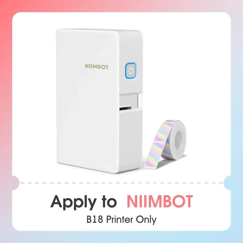 Niimbot-pegatina de etiqueta B18 que mantiene 10 años de etiquetas láser plateadas mate, papel de cinta de carbono impreso por transferencia de calor, wate